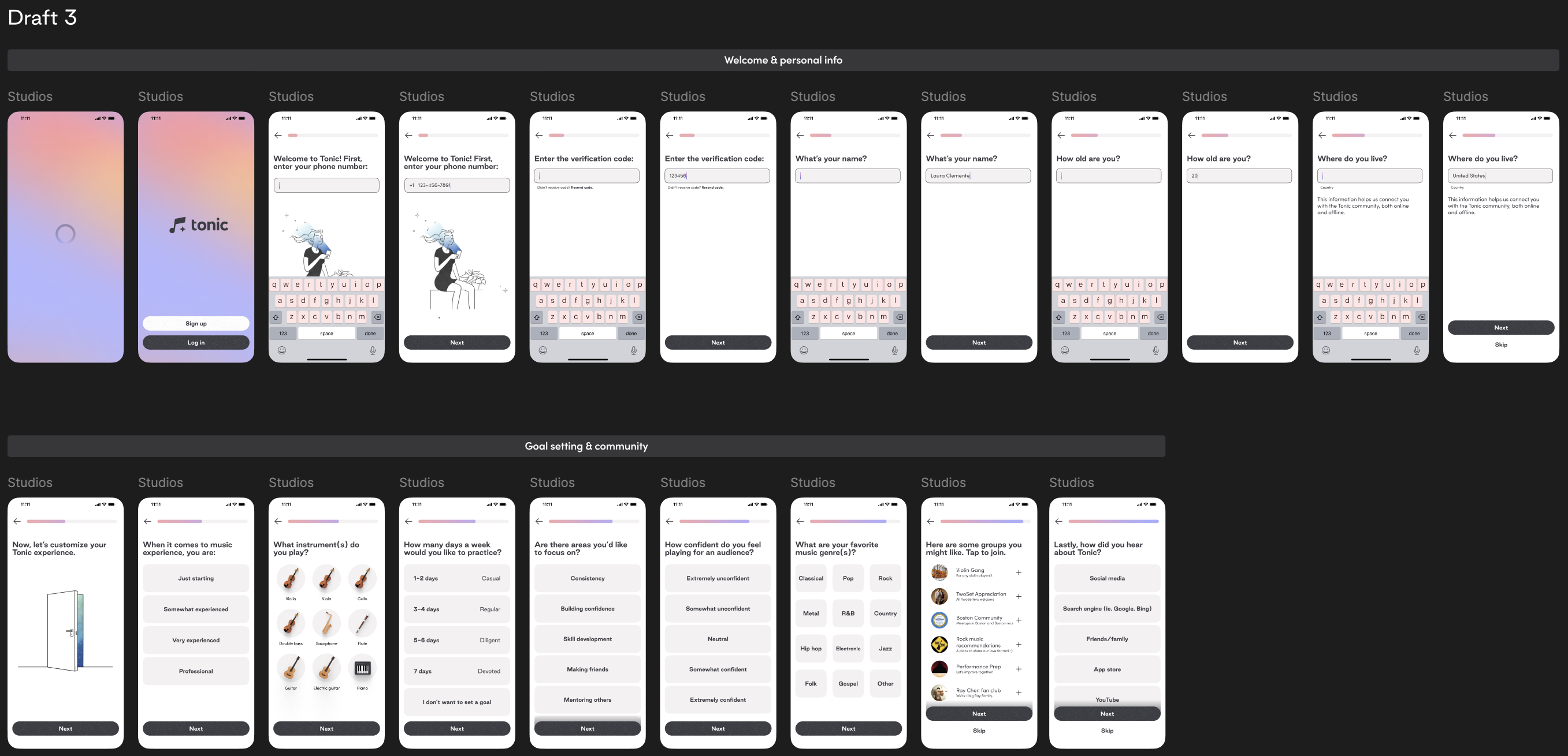Tonic onboarding — final screens